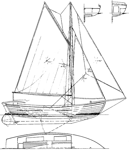 Gaff rigged trailerable, centerboarded 18-20' daysailer